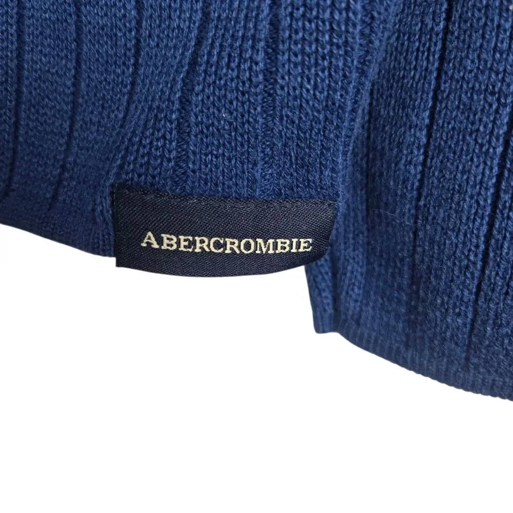 Vtg Abercrombie and Fitch A-1892 Sweater Men's XL Blue Ribbed Crew Neck Preppy
